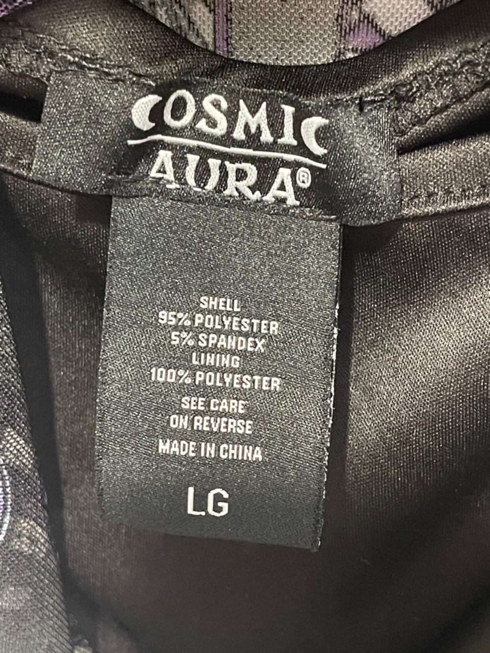 Cosmic Aura Stained Glass Sheer Mock Neck Top Black Cami Cathedral Moon Phases - Picture 6 of 10